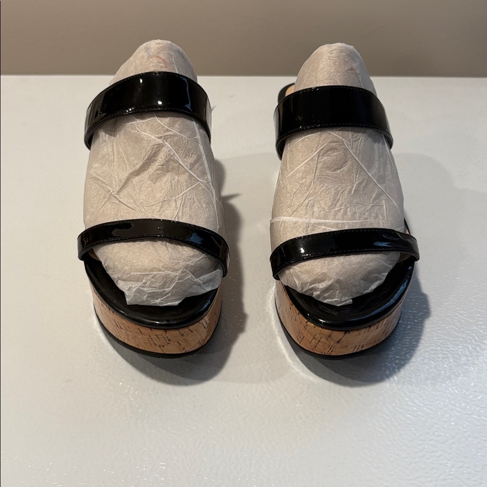 Stuart Weitzman Black Patent Sandals NWT